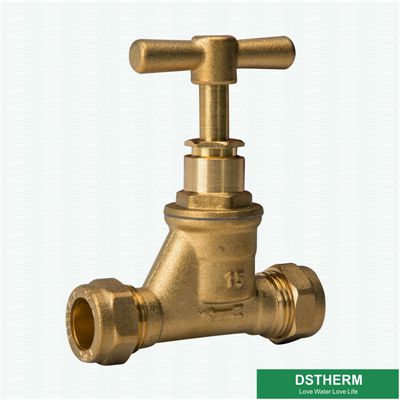 Brass Color Customized Brass Forged Garden 2 Way Water Pipe Brass Stop Cock Valve
