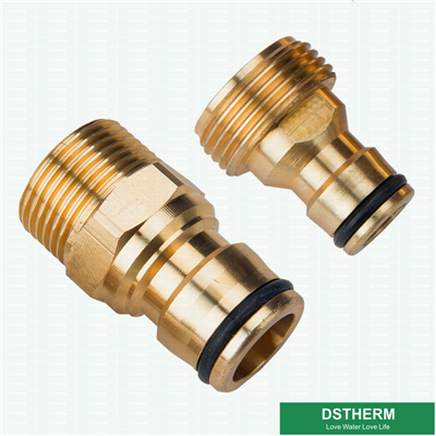Brass Hose Tap Connector threaded garden Water Pipe Quick Adapter 3 way Fitting Nipple Joint 