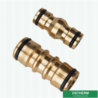 Brass Hose Tap Connector Threaded Garden Water Pipe Quick Adapter Double Head Nipple Joint