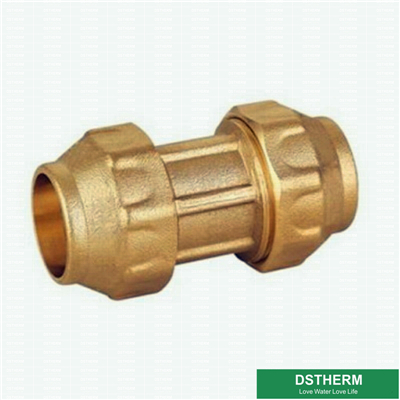 PE Tube Brass Compression Fitting Equal Threaded Coupling
