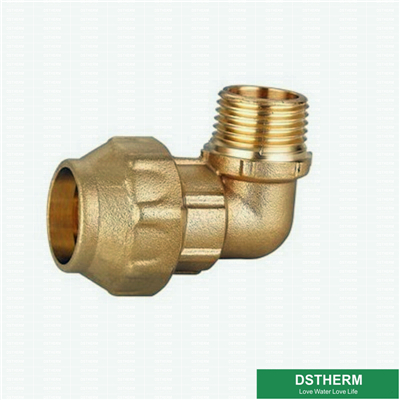 PE Tube Brass Compression Fitting Male Threaded Elbow 