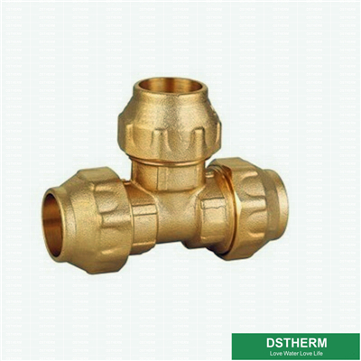 PE Tube Brass Compression Fitting Equal Threaded Tee