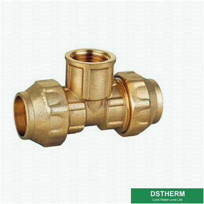PE Tube Brass Compression Fitting Female Threaded Tee