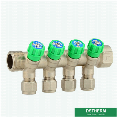 Brass Manifold Four Ways Italy Model Hot Water Flow Brass Manifolds