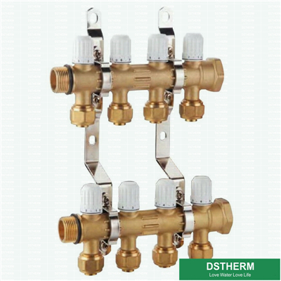 Four Ways Water Flow Brass Manifold For Underfloor Heating