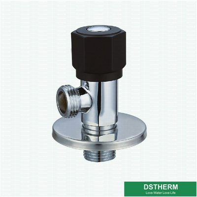 Black Round Handle Brass Angle Valve 