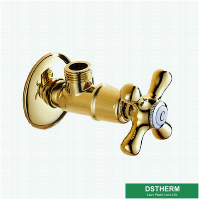 Brass Angle Valve Dark Brass Shining Color Coated Brass Cross Handle Brass Angle Valve