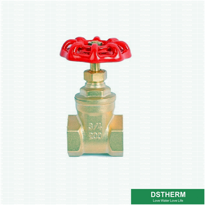 Brass Gate Valve Double Female Threaded Red Iron Handle Brass Gate Valve