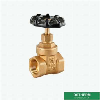 Brass Gate Valve Customized Black Iron Handle Double Female Threaded Brass Gate Valve