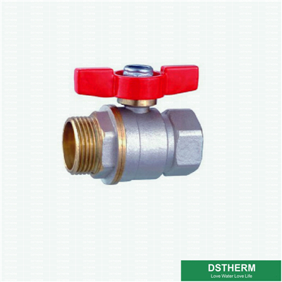 Double Color Male Female Threaded Water Flow Brass Ball Valve 