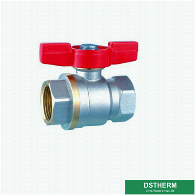 Butterfly Handle Double Female Threaded Brass Ball Valve