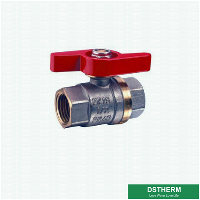 Double Female Aluminum Alloy Handle Brass Ball Valve