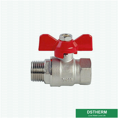 Butterfly Aluminum Alloy Handle Male Female Threaded Brass Ball Valve 