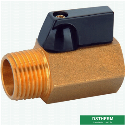 Heavier Type Customized Brass Color  Male Mini Brass Ball Valve 