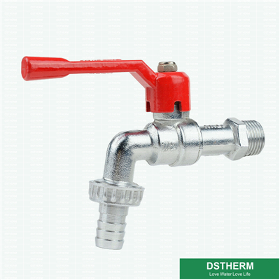 Nickel Plated Brass Washin Machine Tap Customized Brand Middle Weight Brass Ball Bibcock Valve