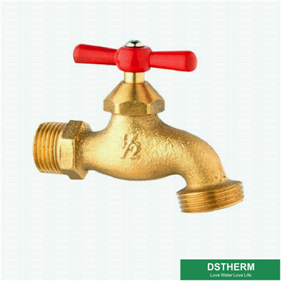 Red Color Handle Brass Tap Customized Heavier Type Brass Bibcock