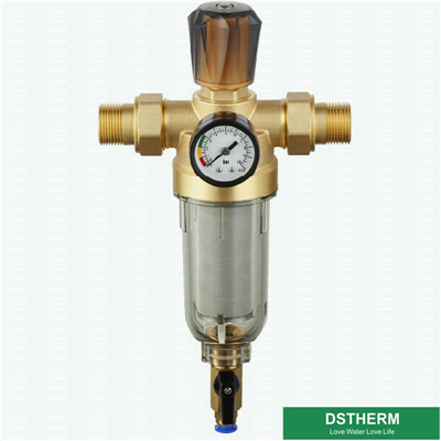 With Male Brass Union Brass Nickel Plated Remove Rust Water With Pressure Meter Purifier Pre-Filter