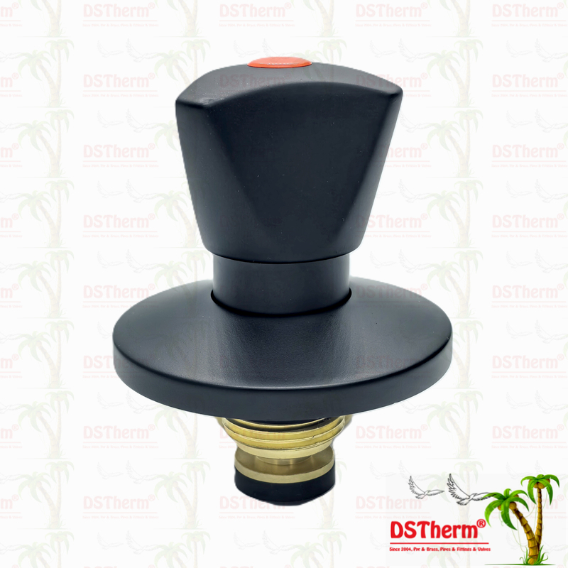 Triangle Handle Stop Valve Top Part Brass Cartridge Black Plated Valve Concealed Valve Cartridge Global Valve Cartridge