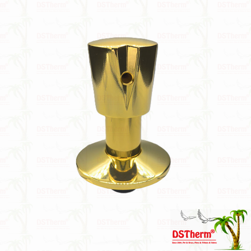 Gold Color Coated Stop Valve Top Part Round Handle With Side Lock Valve Cartridge With Different Handles