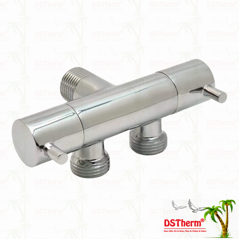 3-Way Diverter Valve Double Switch Angle Valve One-inlet Two-outlet Angle Valve Double Handle Angle Valve