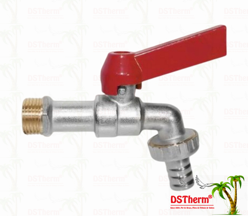 Nickel Plated Heavy Duty Classic Straight Aluminum Handle Bibcocks Water Spout Faucet Water Tap Spigot 1/2